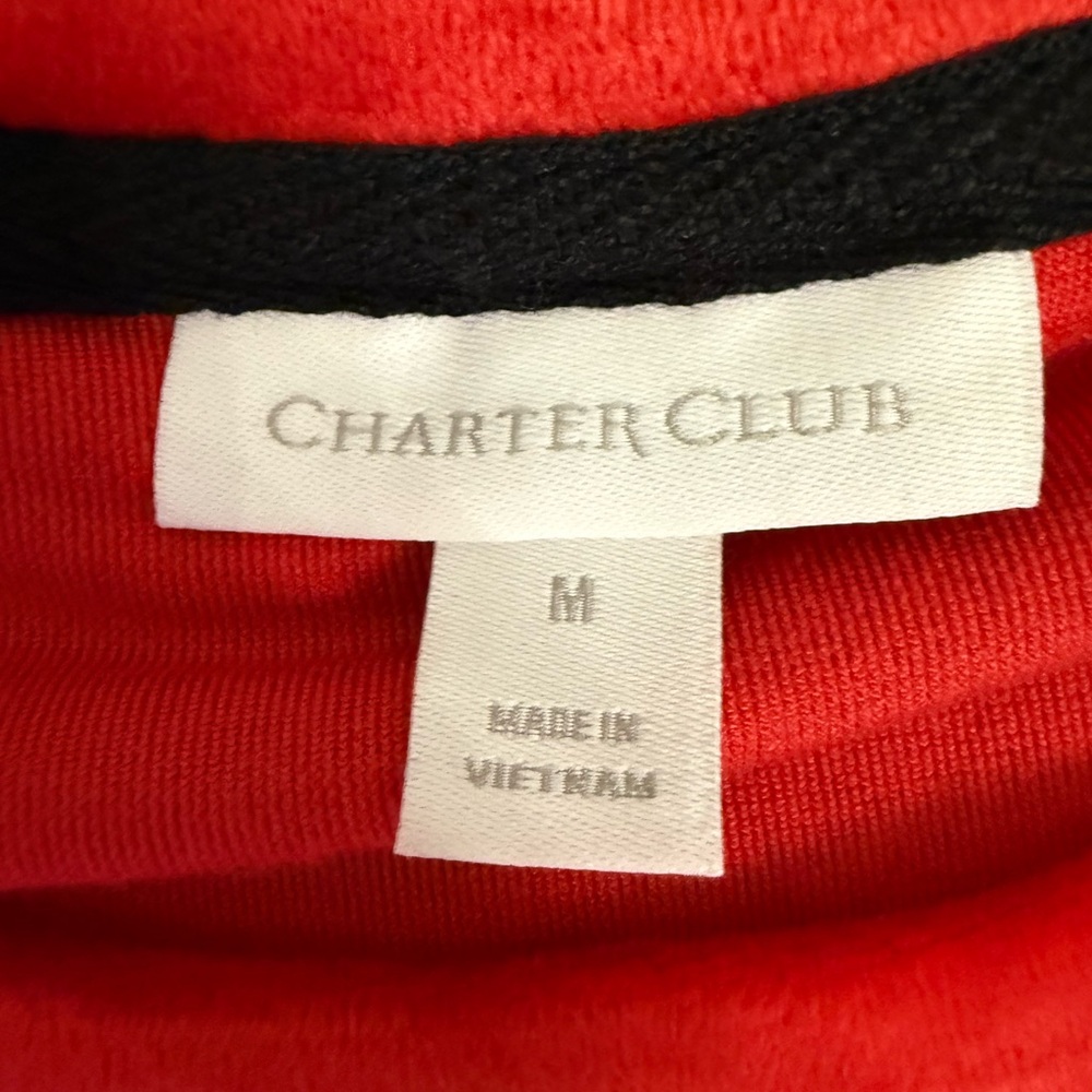 Charter Club red velour top - Picture 6 of 8